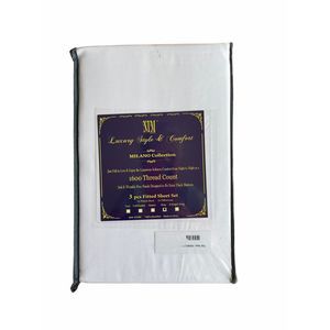 NIM King Fitted Sheet 2 Cases NWT White 1600